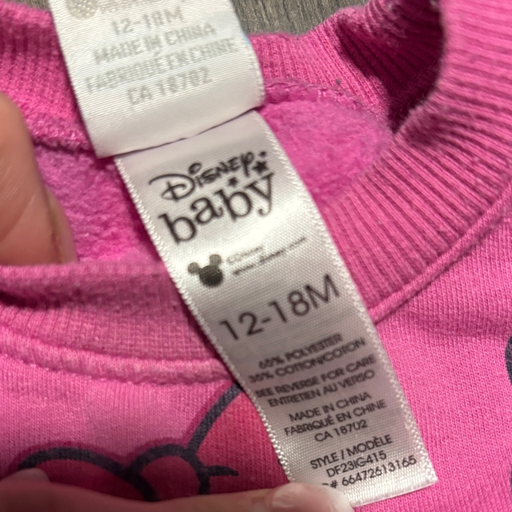 Disney Minnie Mouse Pink Graphic Sweatshirt - Picture 2 of 2